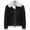Infinity Leather Giacca da Aviatore Volante in Pelle Bomber WW2 in Pelle di Montone Shearling Crema 4XL