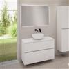 evineo ineo5 evo mobile La: 100 cm con 2 scomparti estraibili, lavabo ineo3 Ø 41,5 cm bianco opaco, con specchio illuminato ineo,, BE0930WM+BE0958WM+BE0964WM+BEA011MI, ineo3; ineo5 evo [Mobili da Bagno > Set Mobili da Bagno]