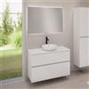 evineo ineo5 evo mobile La: 100 cm con 2 scomparti estraibili, lavabo ineo3 Ø 37 cm bianco, con specchio illuminato ineo,, BE0931WH+BE0958WH+BE0964WH+BEA011MI, ineo4; ineo5 evo [Mobili da Bagno > Set Mobili da Bagno]