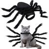 Xbessc Costume da Ragno per Cane Gatto Nero Costume da Ragno di Furry Scary | Vestito Halloween Cane per Cuccioli Regolabili Vestito Cosplay di Animali Domestici Feste di Natale Halloween