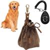SAVOSWEET Sacchetto di Cibo per Cani portatile, Borsa per Dolcetti per Cani in Tela, Borsa per Bocconcini con Clicker per L'addestramento, per L'addestramento e Passeggiate Degli Animali Domestici (Marrone)