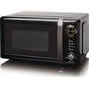 Melissa 16330132 - Microonde da solo, 700 Watt, 20 l, 5 livelli di potenza, funzione scongelamento, piatto in vetro, display LED, nero