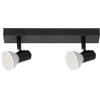 Miratic Lampadario con Faretti Orientabili GU10 Max.60W Faretti Binario Soffitto Applique da Soffitto Colore Nero Ideale per Camera da Letto Salotto o Corridoio IP20 (lampadine non incluse)(2x60W)
