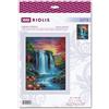 RIOLIS 2274 Cascata magica Kit Punto Croce Contato 30 x 40 cm | Aida Zweigart 14 ct nera, 30 colori lana/acrilico, per Livello Intermedio, schema e ago inclusi, kit da ricamo idea regalo