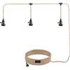 JZCDR Lampada a sospensione con spina a 3 luci, vintage, con interruttore, portalampada E27, con cavo, 8,5 m, per tavolo da pranzo, camera da letto, senza lampadina