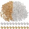 SOFPLATE 1 Scatola 2000 Pezzi Tubi A Crimpare Gioielli Perline In Argento Ottone Dorato Uniforme Cilindrico Tappo Allentato Perline Distanziatrici Tappi Terminali per Cordoncino per Creazione di Gioie