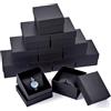 Craftdady Set di 12 scatole regalo in cartone per gioielli con cuscino - Scatole rettangolari per la conservazione e l'imballaggio di orologi, braccialetti, collane - Nero