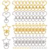 SOFPLATE 1 scatola 40 pezzi Portachiavi Girevole A Forma di Cuore Portachiavi A Forma di Stella Clip In Metallo Sfuso A Forma di Aragosta In Lega D'Oro A Molla Moschettone Fibbia Appesa Portachiavi Ac