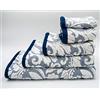 Lex's Linens Confezione da 2 asciugamani jacquard con motivo floreale goffrato, blu navy
