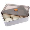 Anlising 4 Contenitori In Silicone Per Lievitazione Pizza Con Coperchio + 1 Raschietto Regalo - Beige E Verde Pieghevoli