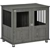 PawHut Gabbia per cani PawHut per casa, gabbia per animali domestici, cuccia per cani da interno con serratura, porta magnetica, casa per cani con finestra, cassa per cani di piccola e media taglia, grigio,