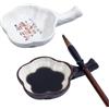 PH PandaHall 2pz Piattino per Inchiostro Vassoio per Inchiostro in Ceramica, Calamaio Multifunzionale in Porcellana con Portapennello per Pittura e Calligrafia Cinese e Giapponese