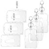 JRSHIRLEYLTD 6 pezzi porta badge in plastica rigida con anello portachiavi, custodia trasparente orizzontale e verticale, porta badge in plastica rigida per porta badge