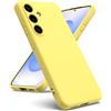 Oududianzi - Cover per Samsung Galaxy S25 FE 5G, Custodia Silicone Liquido, Interno in Microfibra Morbida, Protezione Antiurto Resistente - Giallo