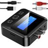 RUIZHI Ricevitore Trasmettitore Bluetooth 5.3, Adattatore Audio Wireless 2 in 1 Trasmettitore Bluetooth con Bypass Low Latency on/Off Switch Display AUX ottico RCA per TV, Stereo, Auricolari