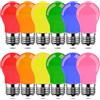 GVOREE Confezione da 12 lampadine colorate, E27, 2 W, colori misti, rosa, arancione, rosso, giallo, blu, verde per feste, catena luminosa, decorazione natalizia