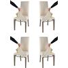 t m c s Tommychairs - Set 4 sedie con cuffia sfoderabile modello Jazz per cucina e sala da pranzo, struttura in faggio color cappuccino, seduta e schienale imbottiti e rivestiti con cuffia in tessuto avorio