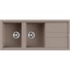 Elleci Best 500 LKB50089 Lavello 2 vasche con gocciolatoio Reversibile Sopratop 116 x 51 cm finitura Keratek Dove 89