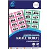 ZEBTON Biglietti della lotteria 1-1000, biglietti guardaroba, sorteggio della tombola, estrazione a premi ed eventi di beneficenza, colori assortiti