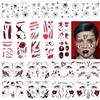 FOSDICK 28 Halloween Tatuaggi Temporanei, Tatuaggi Halloweens Viso, Adesivi Viso Halloweens, Cicatrice di Halloween e Tatuaggio di Ragno, Zombie Tatuaggio, Speciale Fx Puntelli di Trucco