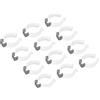 Sourcing Map Morsetti a U T12 per lampadine a LED, staffa di montaggio in acciaio inox fluorescente, morsetti a molla, colore bianco, confezione da 12