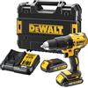 DEWALT 18V XR Trapano avvitatore a percussione senza spazzole con 2 batterie da 2 Ah e caricabatterie in TSTAK, DCD778S2T-QW
