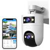 JOOAN Telecamera di sorveglianza esterna 5G WiFi fotocamera FHD 2K/3MP 5G/2.4G WLAN per archiviazione SD e cloud, telecamera per cani a 360° con app audio a 2 vie, sorveglianza esterna/interna doppia