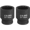 QUARKZMAN 2Pz 3/4 da 12 Punte Set Bussole a Impatto 36mm Bussola Metrica per Dado Dell'Asse Fuso Chiavi a Bussola a Cricchetto Profondo per Riparazione Auto Facile Rimozione