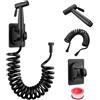 DEANKEJI 3 Metri PE Bidet Portatile Kit Doccetta-Set, Nero Palmare Spruzzatore di Bidet, Doccettaperbide con Tubo Flessibile, Doccino per Wc, per Cucine, Bagni e Hotel