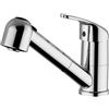 Schläfer 5004014 | Miscelatore con Doccetta Estraibile in Ottone per Cucina o Lavanderia, Rubinetto Monocomando Bocca Girevole 360° per Lavello o Lavatoio con Doccino 2 getti, Cromo