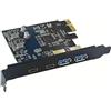 Tixqeaif 4 Porte 5 Gbps PCIE Card Hub USB 3.0 PCI-e Board 2 Porte USB A + 2 Porte Type-C Adattatore per Scheda di Espansione USB PCI-e per Computer
