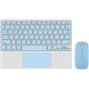 Peowuieu Kit Combinato Tastiera Bluetooth e Mouse Wireless con Touchpad da 10 Pollici per Telefoni Cellulari e Tablet Durevole Facile da Usare