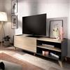 Dmora - Mobile Porta TV Asinara, Credenza Bassa da Soggiorno, Madia da Salotto per Televisione, 155x43h47 cm, Rovere e Antracite