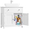 Yaheetech Mobile da Bagno Sottolavabo Mobiletto con Cassetto e Ripiano Portaoggetti Armadietto da Terra per Lavandino in MDF 60 × 30 × 60 cm Bianco