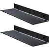 DecorDwell Mensola da Parete 40 cm, Mensola da Muro Doccia Metallo 2 Pezzi, Libreria a Parete Sospesa, Mensole da Muro per Libri, Barattoli di Spezie, DVD, Bagno, Cucina, Soggiorno (Nero)