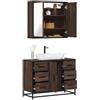 Lechnical Set Mobili da Bagno 2 pz Rovere Marrone in Legno Multistrato,Set Arredo Bagno,Set Mobili da Bagno Completo,Bagno Completo Moderno-3300904