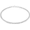Tuscany Silver Bracciale da Donna in Argento Sterling con Catena Spiga Diamond Cut da 18 cm/7
