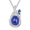 KINGWHYTE Collana che cambia colore per donne, argento sterling 925, farfalla ciondolo, Mood