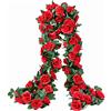 OWPFJG Confezione da 2 ghirlande di fiori finti artificiali da appendere, in seta, per matrimoni, arco, feste, giardino, casa, camera da letto, ufficio, parete (rosso)