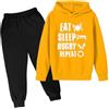 Generic Jogger Tuta Autunno Inverno Bambini Felpata Jogging Ginnastica Tuta da Calcio Ragazzo Completo da 2 Pezzi Costume Felpa con Cappuccio con Zip/Pullover Sportswear Multi Color Set di Felpe alla Moda