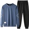 Générique Set di due Pezzi per Uomo per Autunno Felpa Girocollo E Maniche Lunghe E Pantaloni da Jogging Set Pigiama Confortevole Indoor & Tempo Libero, blu, 5X-Large