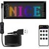 Zunate Insegne Luminose per Auto, Pannello Scorrevole a LED 173x70mm con APP Bluetooth, Insegna LED Programmabile Impermeabile Modello di Testo Personalizzato Animazione Messaggio di