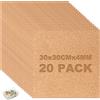 GBACHOOSE 20 pannelli in sughero da 30 x 30 cm, 4 mm, bacheca quadrata in sughero con puntine, tappetino in sughero, bacheca in sughero, piastrelle in sughero per decorazione da parete, bacheca per