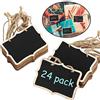 Outus Mini lavagne in legno da appendere con cordino, etichette per cestini, etichette per messaggi, per matrimoni, segnaposto (24 pezzi)