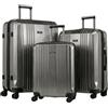 FERGÉ set di 3 valigie viaggio CANNES - bagaglio rigido dure leggera 3 pezzi valigetta 4 ruote grigio