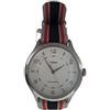Timex Orologio al quarzo WHITNEY VILLAGE quadrante in acciaio 35 MM case colore acciaio - quadrante nero cinturino in tessuto Perla-Rosso-Blu 18 MM resistente all'acqua fino a 50 M di profondita