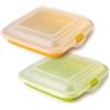 PracticDomus Porta Sandwich e Alimenti Ideale per Pranzi e Spuntini. Riutilizzabile, senza BPA e Impilabile in Frigorifero. Dimensioni: 14 x 14 x 3.6 cm (2X Girl)