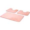 Comart - Set Tappeti Bagno Tahiti - Tris Tappetini Assorbenti: 1 Rettangolare 45x75 cm + 2 Giro Water 45x37.5 cm - Asciugatura Rapida - Salvaspazio - Antiscivolo - Lavabile in Lavatrice - Rosa