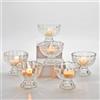 QHYK Set di 6 portacandele votive, in vetro trasparente, con candeline bianche, Portalumini per e candeline, decorazione da tavolo, matrimonio, compleanno, creazioni personalizzate