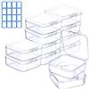 Qualsen 12 Pack Quadrato Scatole Plastica con Coperchio, Piccole Scatole Plastica Trasparente, Scatoline Plastica per Perline, Gioielli, Tappi per le Orecchie, e più Piccoli Oggetti (4,5 x 4,5 x 2 cm)